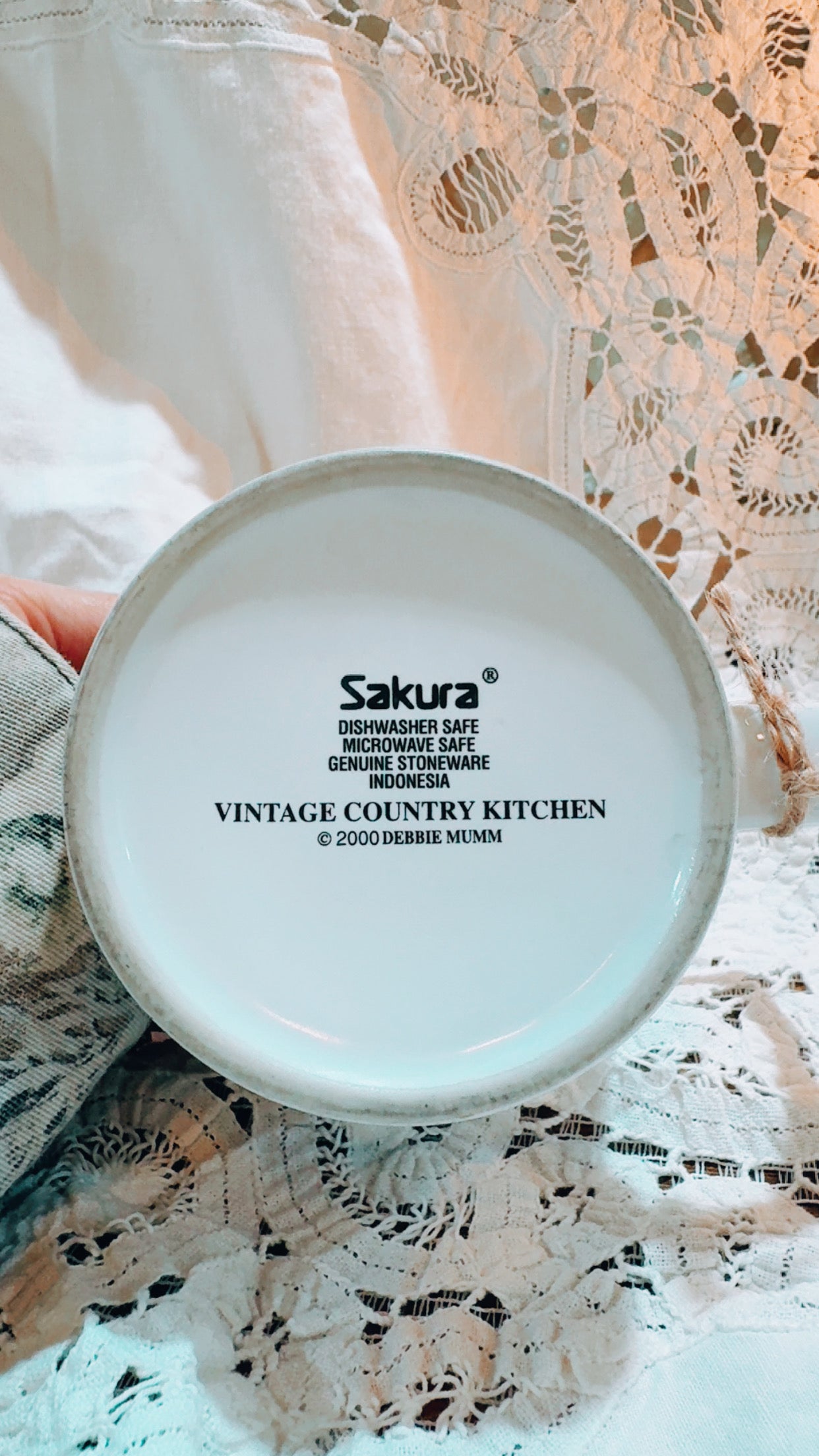 Sakura Debbie Mumm Vintage Country Kitchen Mug | 2000 Floral Teapot Coffee Cup | Cottage Farmhouse Mug