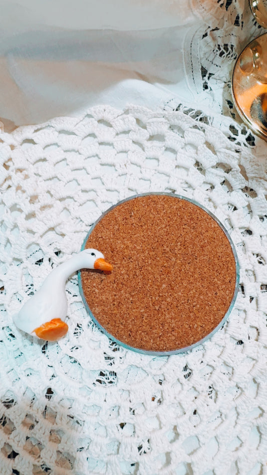 Vintage Goose Coaster Set + Ceramic Goose Figurine – Cottage Kitchen Decor