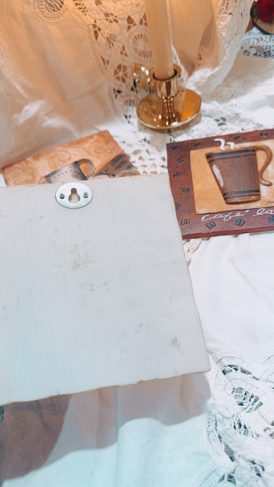 Vintage Coffee Wall Art Set (3) | Cottage Kitchen Decor