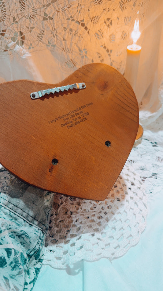 Vintage Wooden Heart Wall Shelf | Cottage Decor Accent