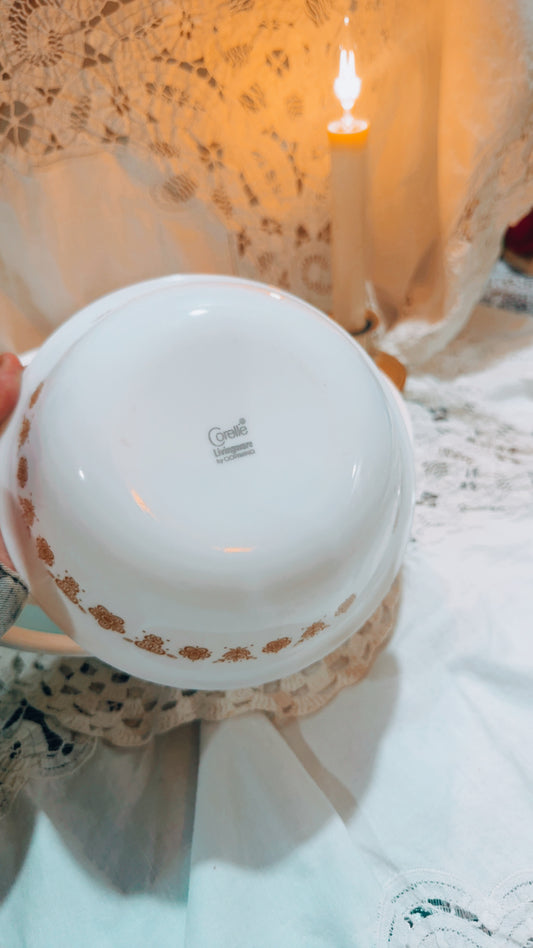 Vintage Corelle “Butterfly Gold” Style Bowl & Plate Set (5 Pieces)