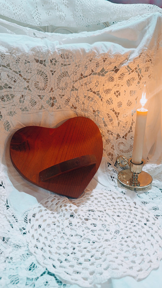 Vintage Wooden Heart Wall Shelf | Cottage Decor Accent