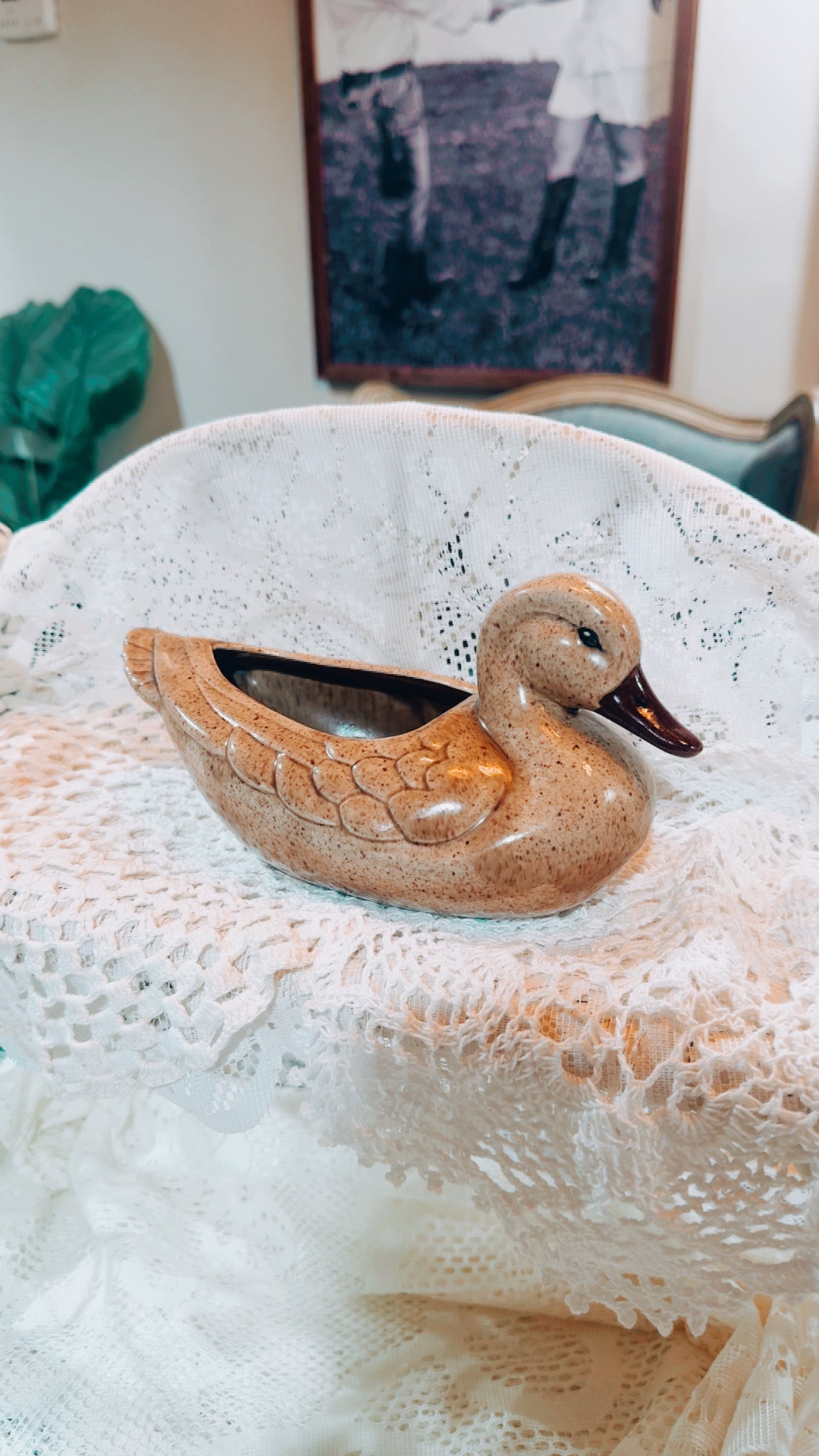 Vintage Duck Planter / Trinket Dish